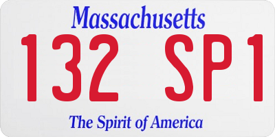 MA license plate 132SP1