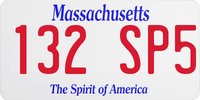 MA license plate 132SP5