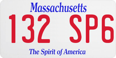 MA license plate 132SP6