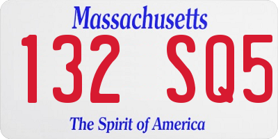 MA license plate 132SQ5
