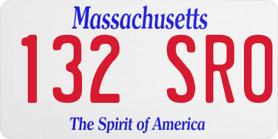 MA license plate 132SR0