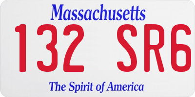 MA license plate 132SR6