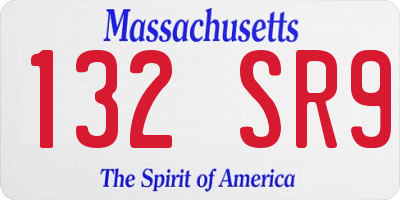 MA license plate 132SR9