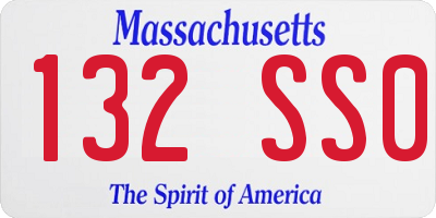 MA license plate 132SS0