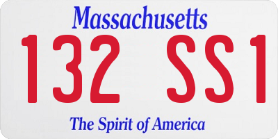 MA license plate 132SS1