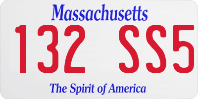 MA license plate 132SS5