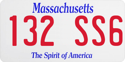 MA license plate 132SS6