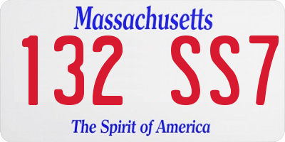MA license plate 132SS7
