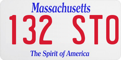 MA license plate 132ST0