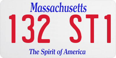 MA license plate 132ST1