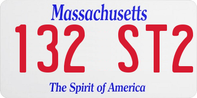 MA license plate 132ST2