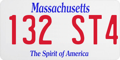 MA license plate 132ST4