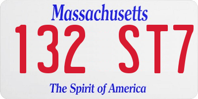 MA license plate 132ST7