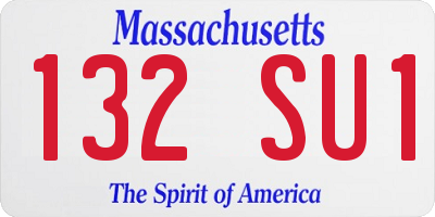 MA license plate 132SU1
