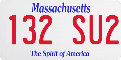 MA license plate 132SU2