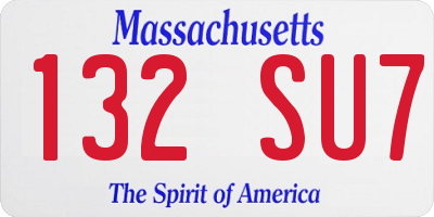 MA license plate 132SU7
