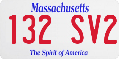 MA license plate 132SV2