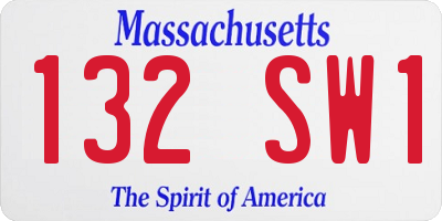 MA license plate 132SW1