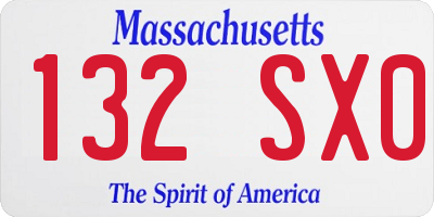 MA license plate 132SX0