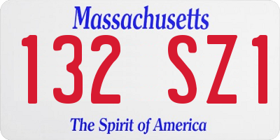 MA license plate 132SZ1