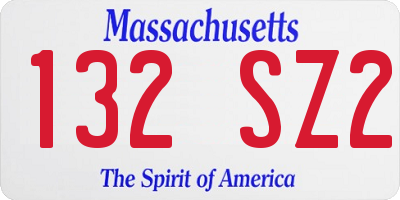 MA license plate 132SZ2