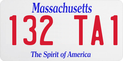 MA license plate 132TA1