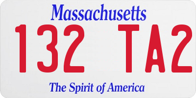 MA license plate 132TA2