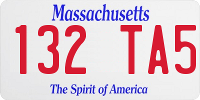 MA license plate 132TA5