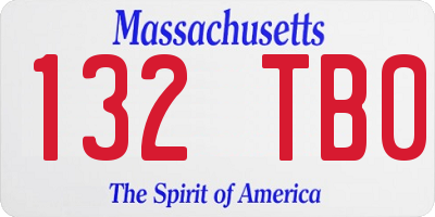 MA license plate 132TB0