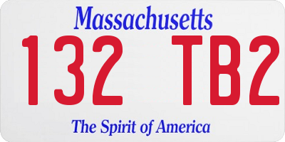 MA license plate 132TB2