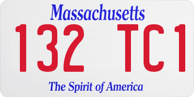 MA license plate 132TC1
