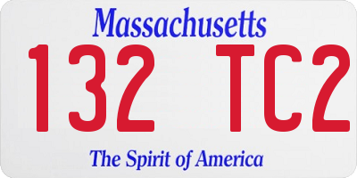 MA license plate 132TC2