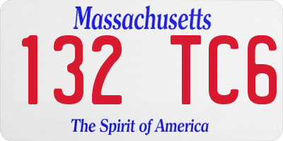 MA license plate 132TC6
