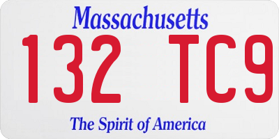 MA license plate 132TC9