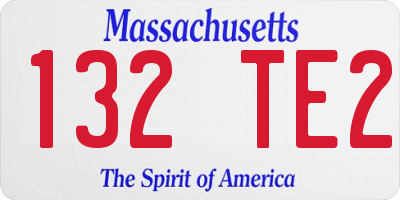 MA license plate 132TE2