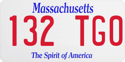 MA license plate 132TG0