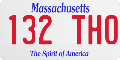 MA license plate 132TH0