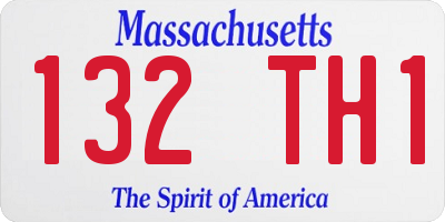 MA license plate 132TH1