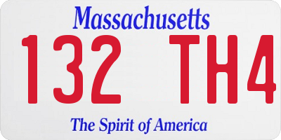MA license plate 132TH4