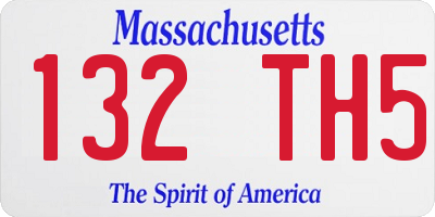 MA license plate 132TH5