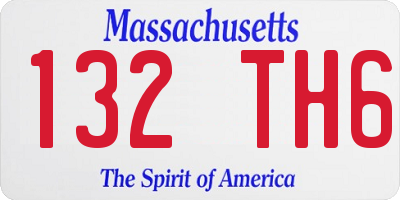 MA license plate 132TH6