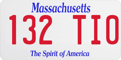 MA license plate 132TI0