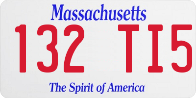 MA license plate 132TI5