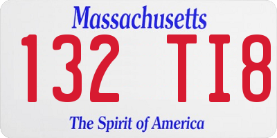 MA license plate 132TI8
