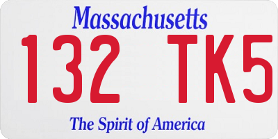 MA license plate 132TK5