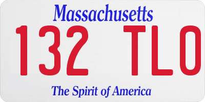 MA license plate 132TL0