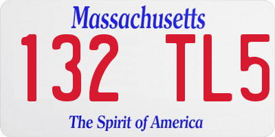MA license plate 132TL5