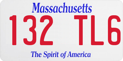 MA license plate 132TL6