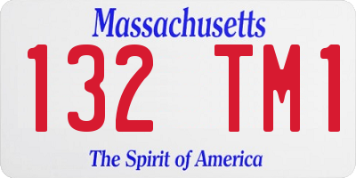 MA license plate 132TM1