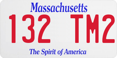 MA license plate 132TM2